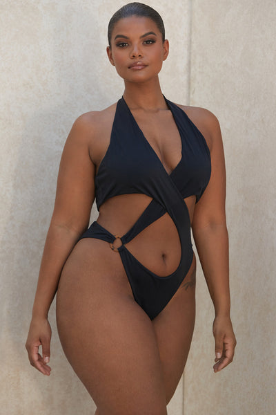 Traje de Baño Enterizo Elegante con Diseño Hueco Cruzado - Tallas Grandes - Image 10