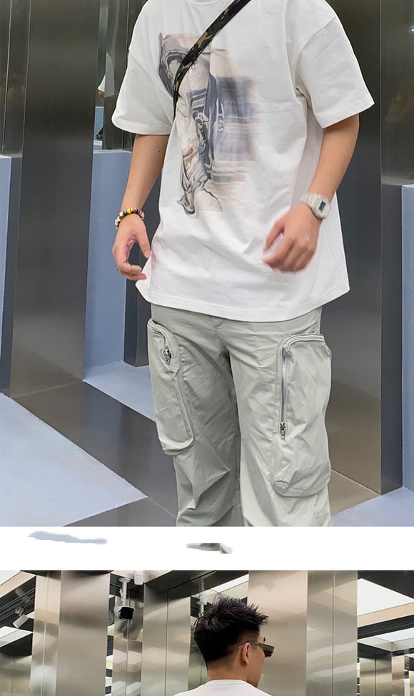 Playera Kaalixto Phantom Manga Corta Hombre Algodón Suelta Tendencia