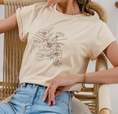Blusa Estampada con Puños Ajustados