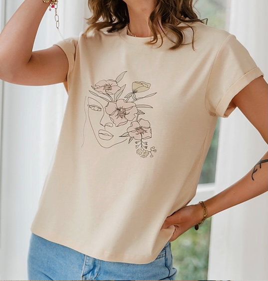 Blusa Estampada con Puños Ajustados