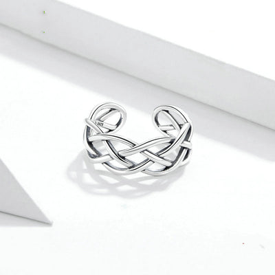 Anillo de Plata Esterlina 925 con Textura Tejida - Image 6