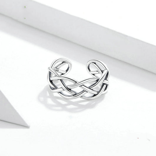 Anillo de Plata Esterlina 925 con Textura Tejida - Image 6