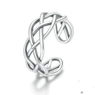 Anillo de Plata Esterlina 925 con Textura Tejida - Image 9