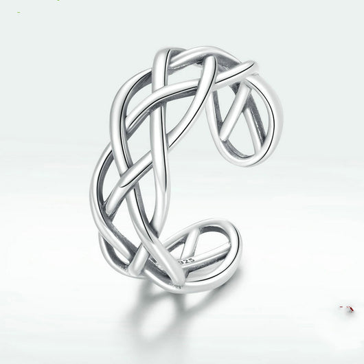 Anillo de Plata Esterlina 925 con Textura Tejida - Image 8