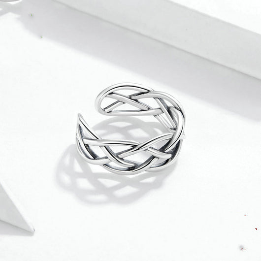 Anillo de Plata Esterlina 925 con Textura Tejida - Image 7