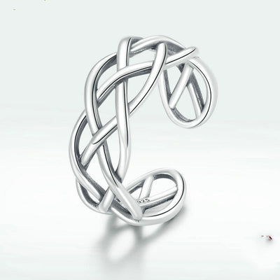Anillo de Plata Esterlina 925 con Textura Tejida - Image 4