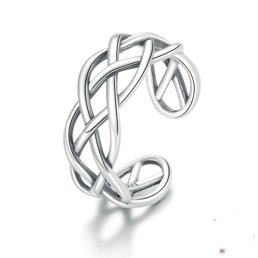 Anillo de Plata Esterlina 925 con Textura Tejida - Image 5