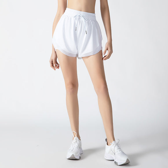 Pantalones Yoga Capri Mujer Falso Dos Piezas con Malla y Encaje
