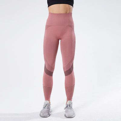 Pantalones Yoga Seamless con Cortes Jacquard - Secado Rápido sin Marcas