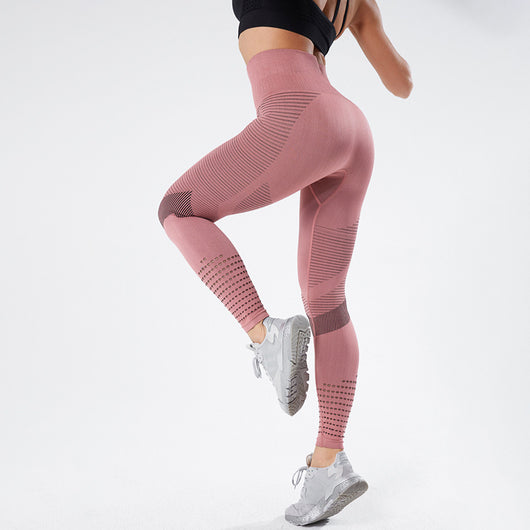 Pantalones Yoga Seamless con Cortes Jacquard - Secado Rápido sin Marcas - Image 14