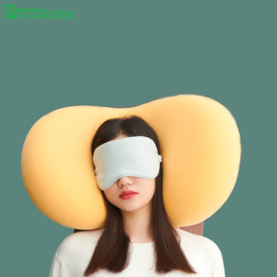 Almohada Cervical de Espuma Viscoelástica con Funda Lavable - Almohada Viajera 3D Ergonómica