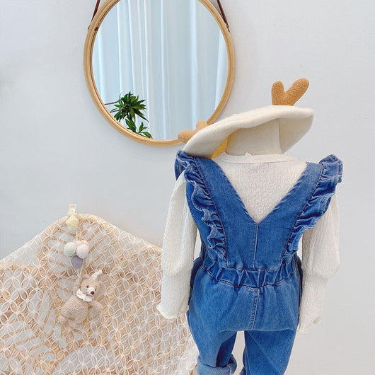 Overol Infantil Estilo Occidental con Volantes para Niña - Image 2
