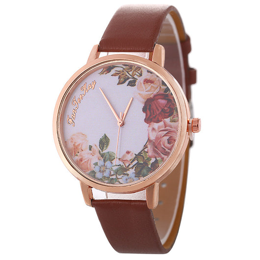 Reloj de Pulsera Mujer Estilo Coreano con Diseño Personalizado de Flor Peonía