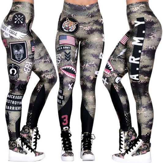 Leggings Deportivos de Fitness para Mujer Estilo Army