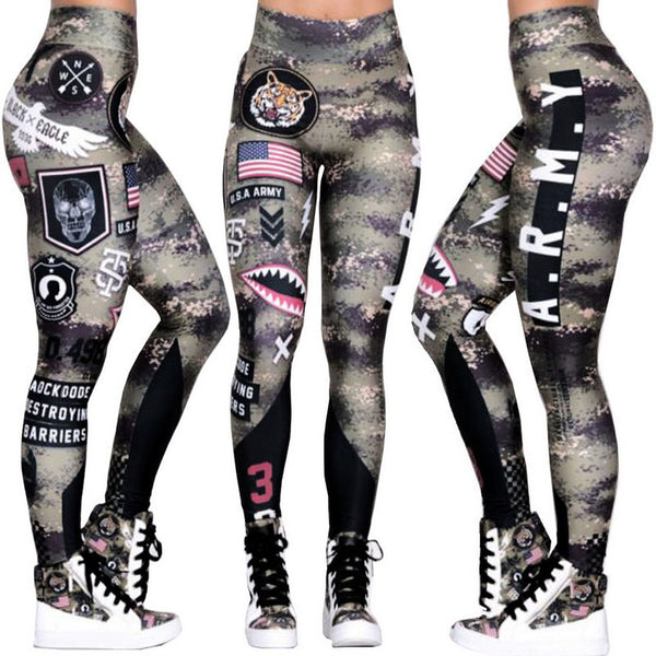 Leggings Deportivos de Fitness para Mujer Estilo Army