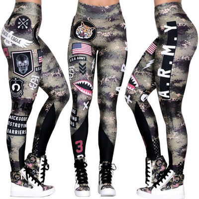 Leggings Deportivos de Fitness para Mujer Estilo Army