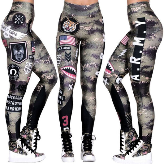 Leggings Deportivos de Fitness para Mujer Estilo Army