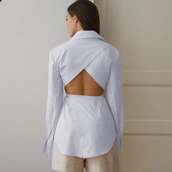 Blusa Halter Asimétrica de Temperamento