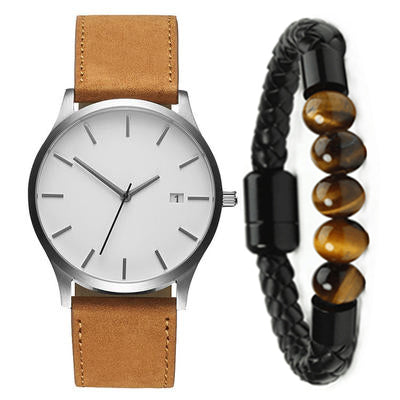 Reloj Elegante para Hombre Estilo Europeo con Correa Esmerilada y Calendario Grande