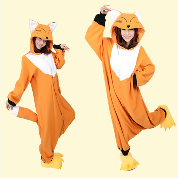 Pijama Enterizo Estampado Zorro Amarillo para Hombre y Mujer