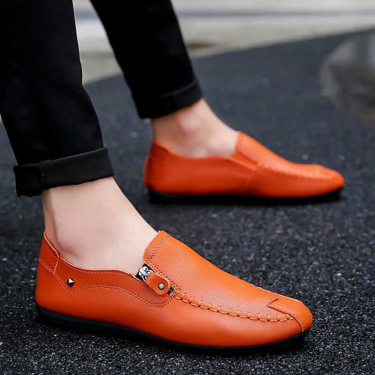 Mocasines Infantiles sin Cordones Punta Fina Amarillo Naranja - Image 11