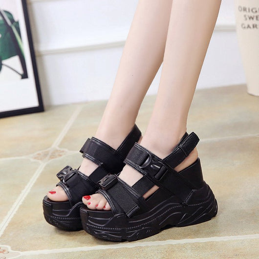 Zapatos Deportivos con Plataforma y Cuña Alta