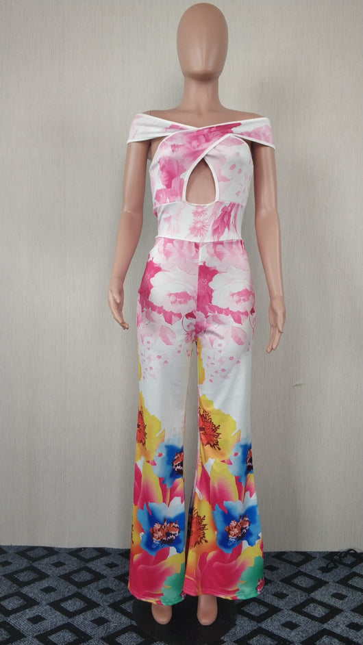 Jumpsuit Talla Grande Estampado Tie-dye con Detalles Calados y Piernas Anchas - Image 3