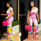 Jumpsuit Talla Grande Estampado Tie-dye con Detalles Calados y Piernas Anchas