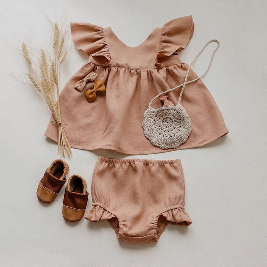 Vestido de Verano para Niña en Algodón y Lino con Volantes - Image 6