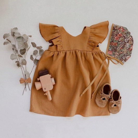 Vestido de Verano para Niña en Algodón y Lino con Volantes - Image 5