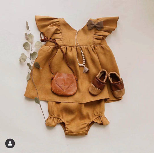 Vestido de Verano para Niña en Algodón y Lino con Volantes - Image 2