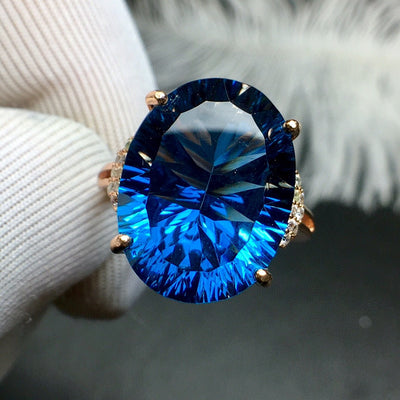 Anillo de Topacio Azul en Plata 925 - Image 4