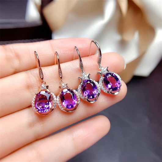 Aretes de Amatista Natural - Púrpura Profundo y Misterioso