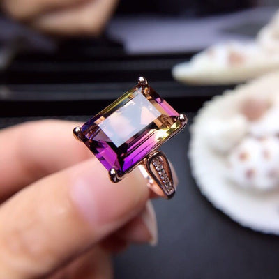 Anillo de Amatista con Degradado de Color