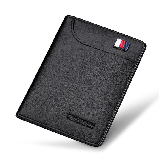 Billetera Compacta de Cuero Genuino con Monedero y Porta Tarjetas