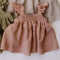 Vestido Princesa Niña Algodón Lino Mangas Volantes