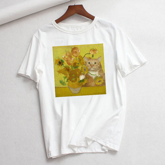 Playera Casual Talla Grande con Arte Cartoon - Comodidad de Verano - Image 17