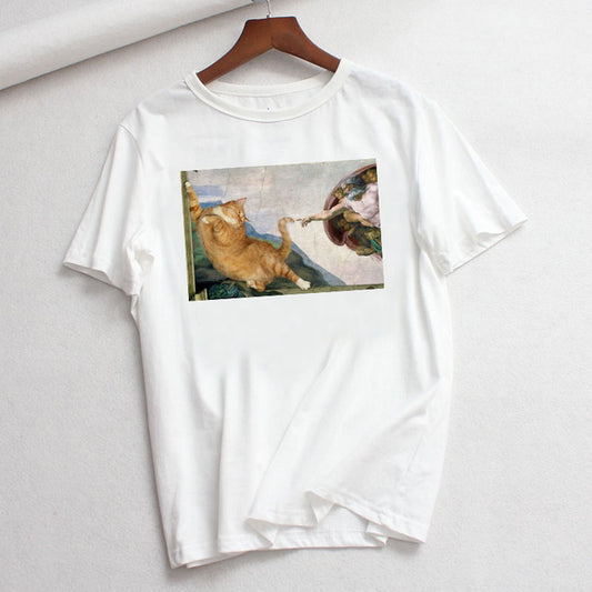 Playera Casual Talla Grande con Arte Cartoon - Comodidad de Verano - Image 2