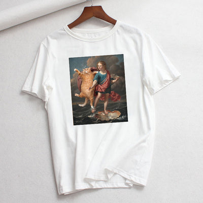 Playera Casual Talla Grande con Arte Cartoon - Comodidad de Verano - Image 9