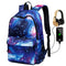 Mochila Escolar Unisex Cielo Estrellado con Carga USB