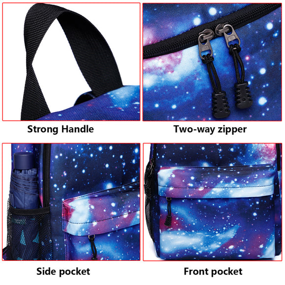 Mochila Escolar Unisex Cielo Estrellado con Carga USB