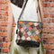 Bolso Mensajero de Cuero para Mujer con Costuras de Color