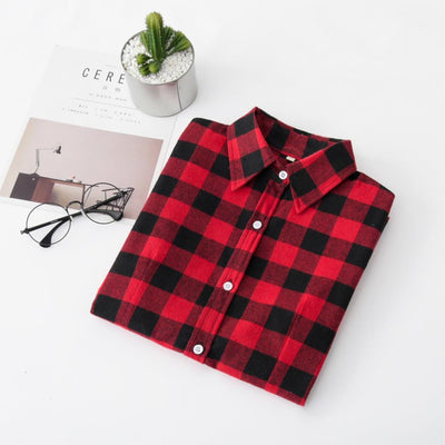 Blusa Cuadros Otoño Invierno - Camisa Plaid Versátil