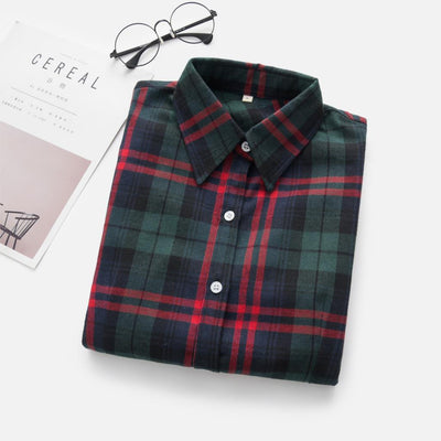 Blusa Cuadros Otoño Invierno - Camisa Plaid Versátil - Image 5