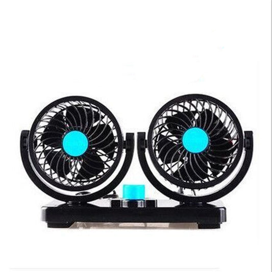 Ventilador Portátil para Auto con Doble Cabezal 360° y Flujo de Aire Potente