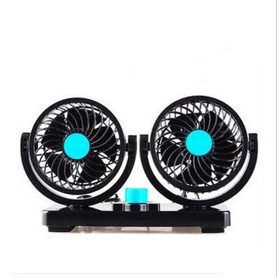 Ventilador Portátil para Auto con Doble Cabezal 360° y Flujo de Aire Potente