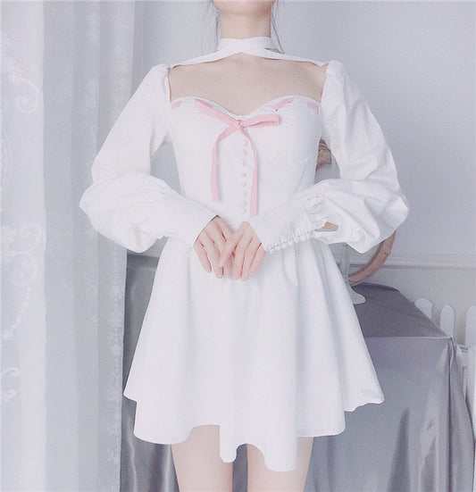 Vestido Retro Palacio con Mangas Linterna - Estilo Francés Elegante