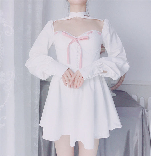 Vestido Retro Palacio con Mangas Linterna - Estilo Francés Elegante