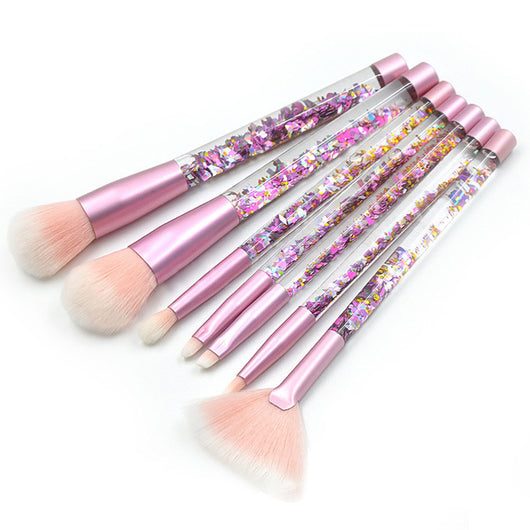 Brocha de Maquillaje con Mango Líquido Transparente Arenado - Image 6