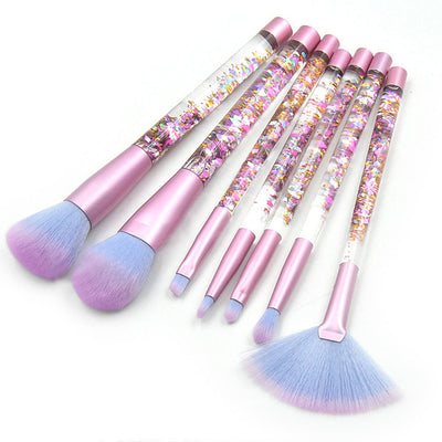 Brocha de Maquillaje con Mango Líquido Transparente Arenado - Image 5